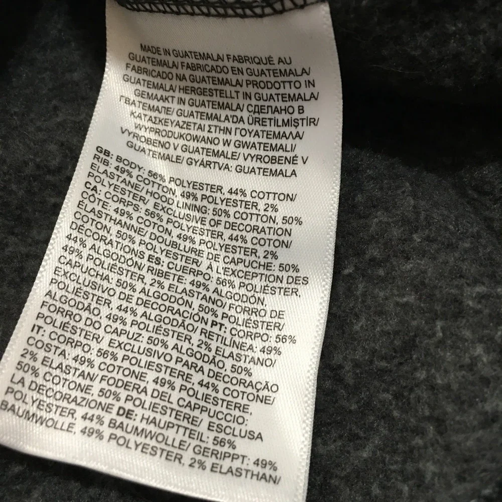 The North Face Hoodie Sweatshirt Mens Large Charcoal Yellow Logo Pullover